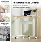 Mobile Standing Desk Pneumatic Height Adjustable