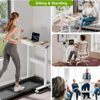 Mobile Standing Desk Pneumatic Height Adjustable