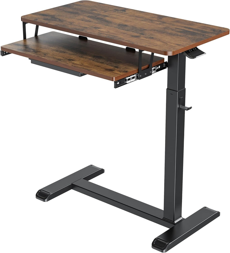 Mobile Standing Desk Upgrade Computer Workstation with Keyboard
