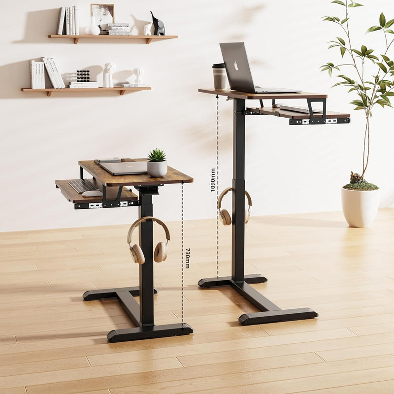 Mobile Standing Desk Upgrade Computer Workstation with Keyboard
