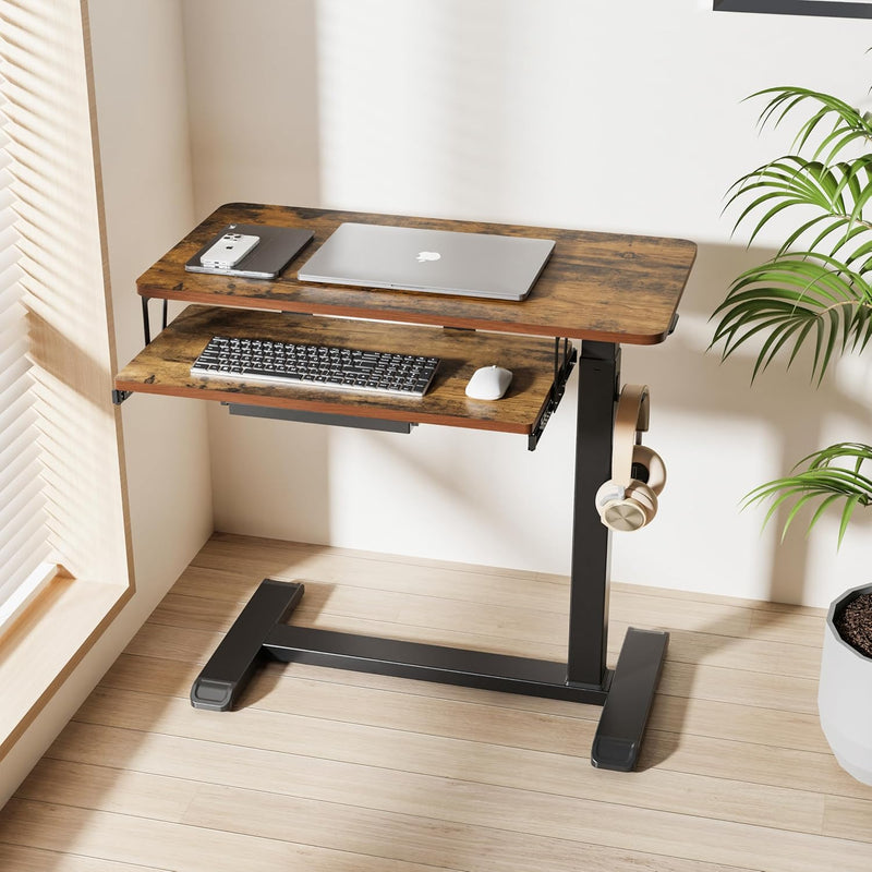 Mobile Standing Desk Upgrade Computer Workstation with Keyboard