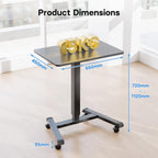 Mobile Standing Desk with 4 Rolling Castors Height