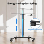 Mobile Standing Desk with 4 Rolling Castors Height