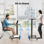 Mobile Standing Desk with 4 Rolling Castors Height