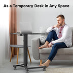 Mobile Standing Desk with 4 Rolling Castors Height