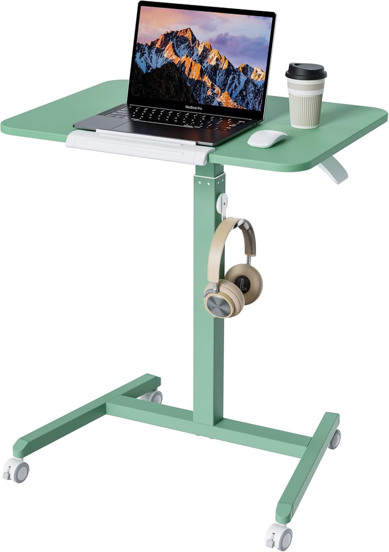Mobile Standing Desk with Tiltable Tabletop 76-110CM Mint