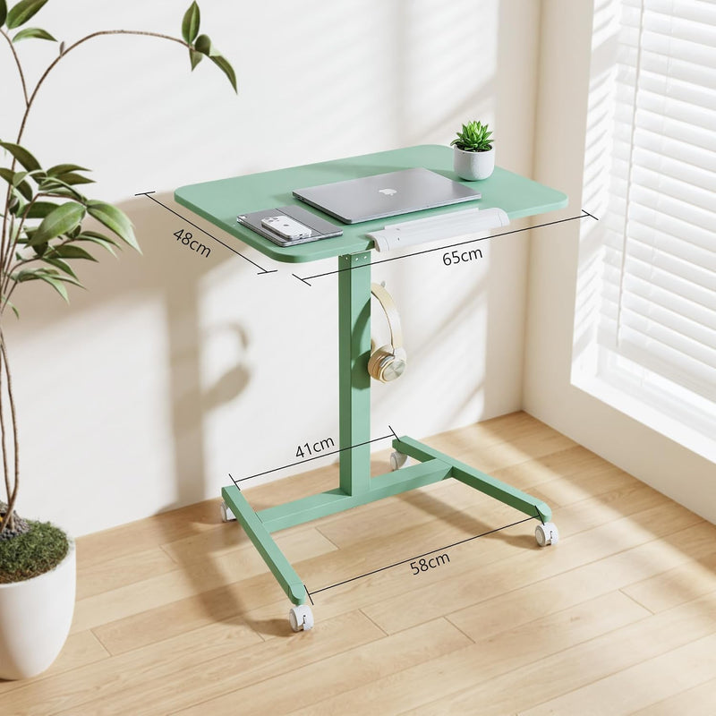 Mobile Standing Desk with Tiltable Tabletop 76-110CM Mint