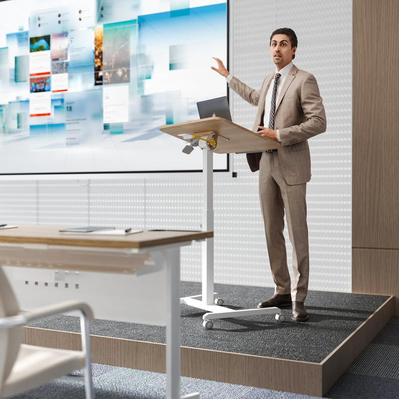 Mobile Standing Desk with Tiltable Tabletop 76-110CM Mint