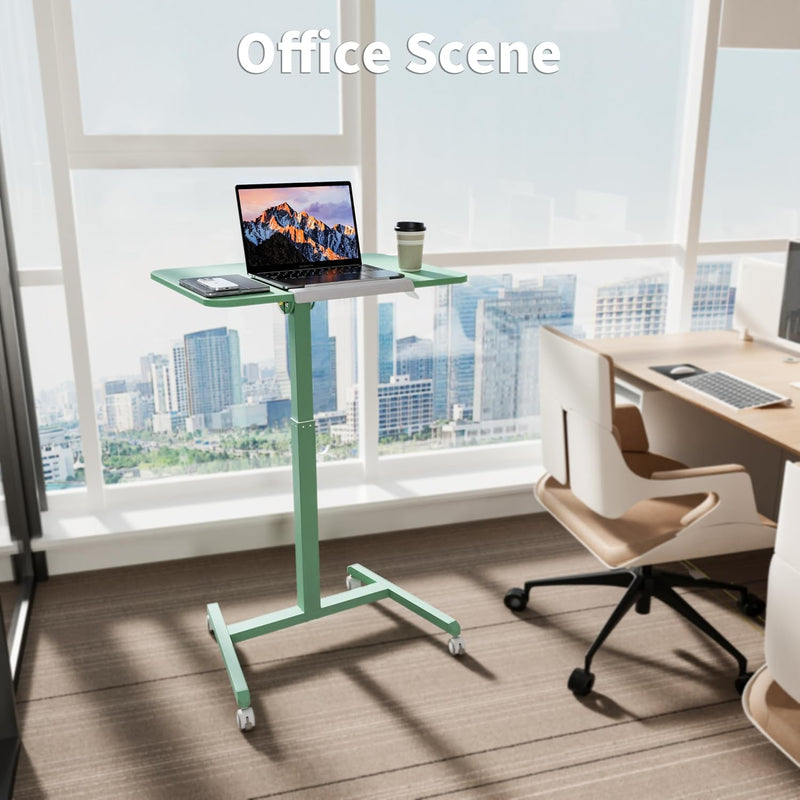 Mobile Standing Desk with Tiltable Tabletop 76-110CM Mint