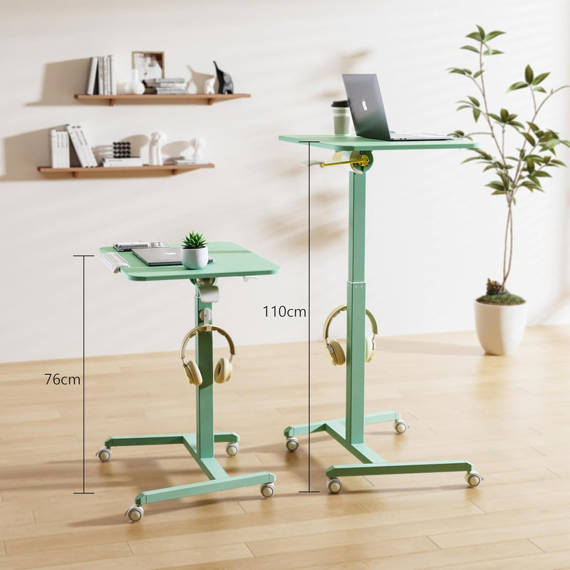 Mobile Standing Desk with Tiltable Tabletop 76-110CM Oak