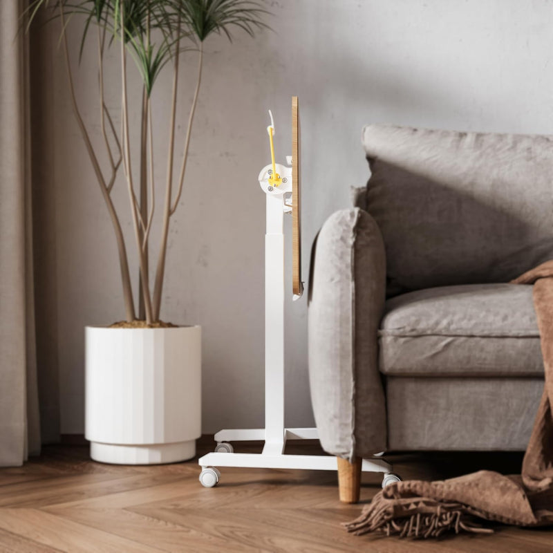 Mobile Standing Desk with Tiltable Tabletop 76-110CM Oak