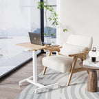 Mobile Standing Desk with Tiltable Tabletop 76-110CM Oak