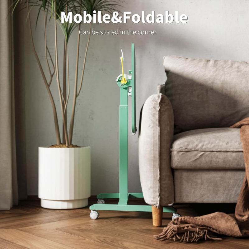 Mobile Standing Desk with Tiltable Tabletop 76-110CM Oak
