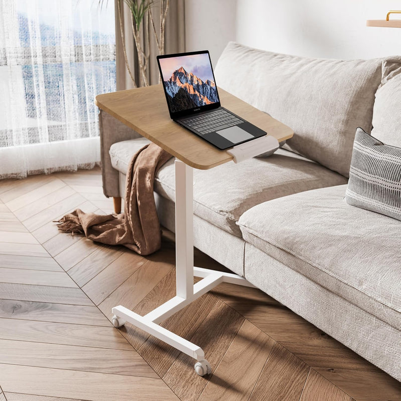 Mobile Standing Desk with Tiltable Tabletop 76-110CM Oak