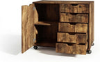 Mobile Storage Cabinet 5 Drawers 2 Compartments