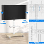 Mobile Swivel TV Stand on Wheels for Most