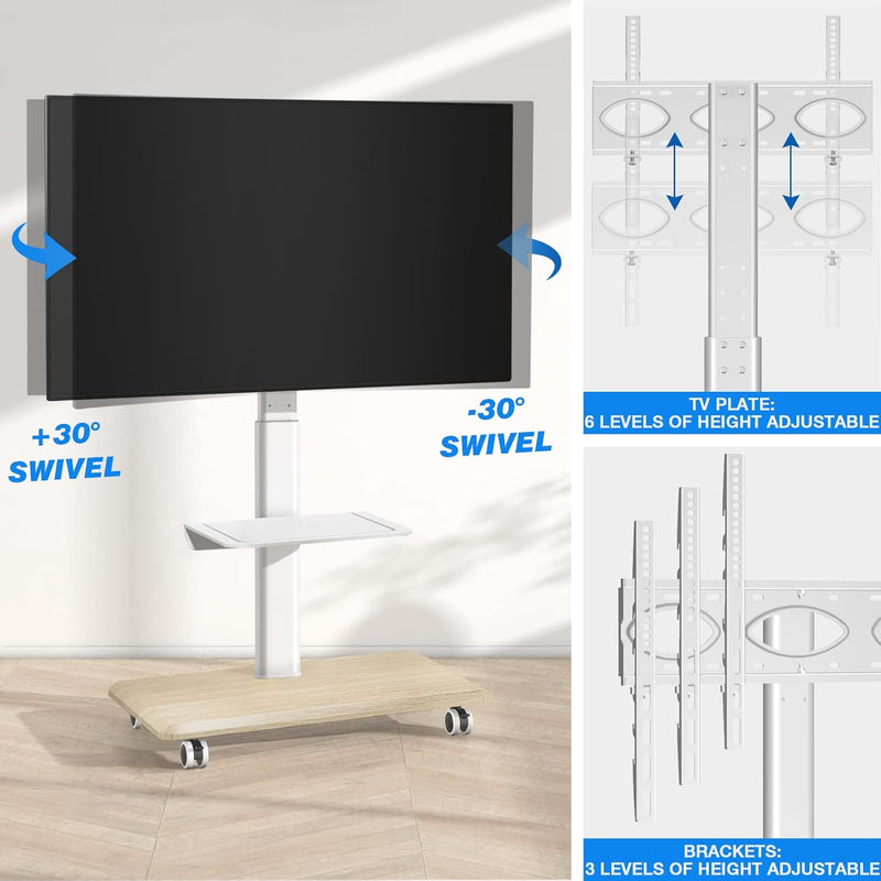 Mobile TV Stand on Wheels for 26-70 Inch