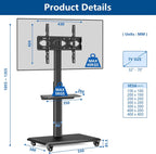 Mobile Swivel TV Stand on Wheels for Most