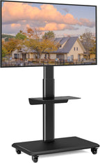 Mobile Swivel TV Stand on Wheels for Most
