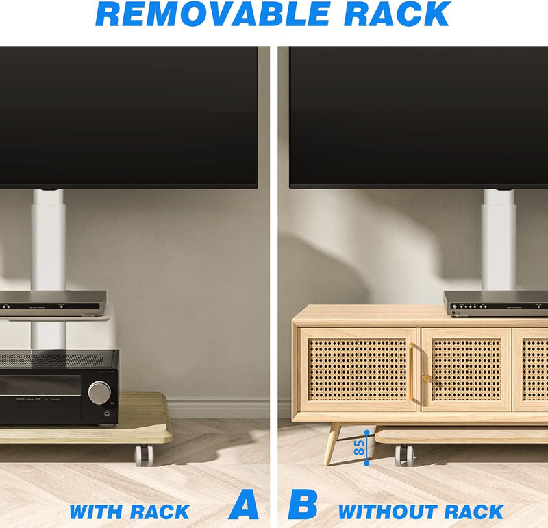 Mobile TV Stand on Wheels for 26-70 Inch