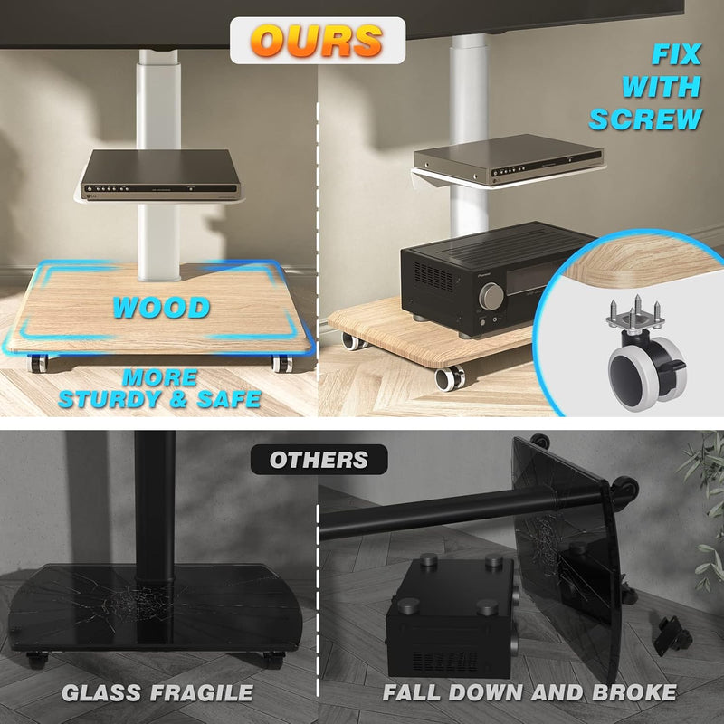 Mobile TV Stand on Wheels for 26-70 Inch