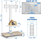 Mobile Swivel TV Stand on Wheels for Most