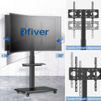 Mobile Swivel TV Stand on Wheels for Most