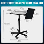 Mobile Tattoo Tray Cart with Wheels Height Adjustable