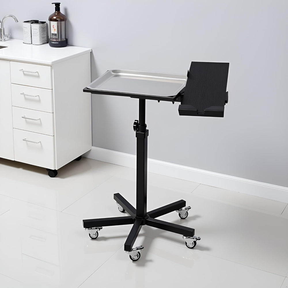 Mobile Tattoo Tray Cart with Wheels Height Adjustable