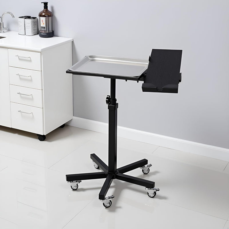 Mobile Tattoo Tray Cart with Wheels Height Adjustable
