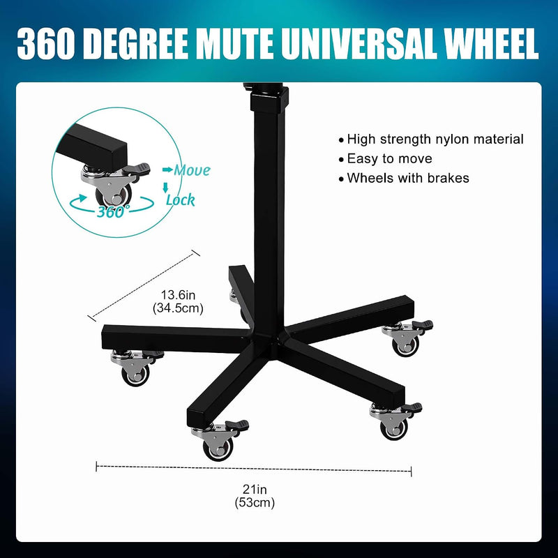 Mobile Tattoo Tray Cart with Wheels Height Adjustable