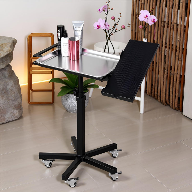 Mobile Tattoo Tray Cart with Wheels Height Adjustable