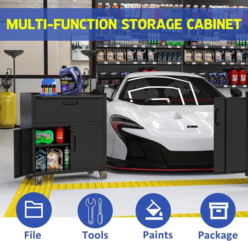 Mobile Tool Storage Cabinet with 1 Drawer