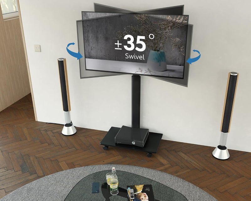 Mobile TV Cart Floor Stand on Wheels