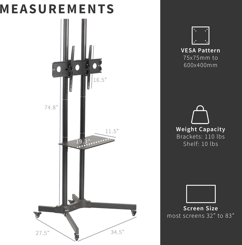 Mobile TV Cart for 13 to 60 Inch