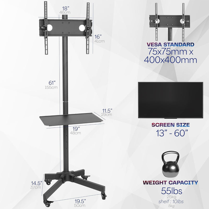 Mobile TV Cart for 13 to 60 Inch