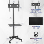 Mobile TV Cart for 32 to 83 Inch
