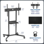 Mobile TV Cart for 55 to 100 Inch