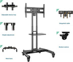 Mobile TV Cart on Wheels for 32'' to
