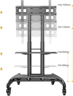 Mobile TV Cart on Wheels for 32'' to