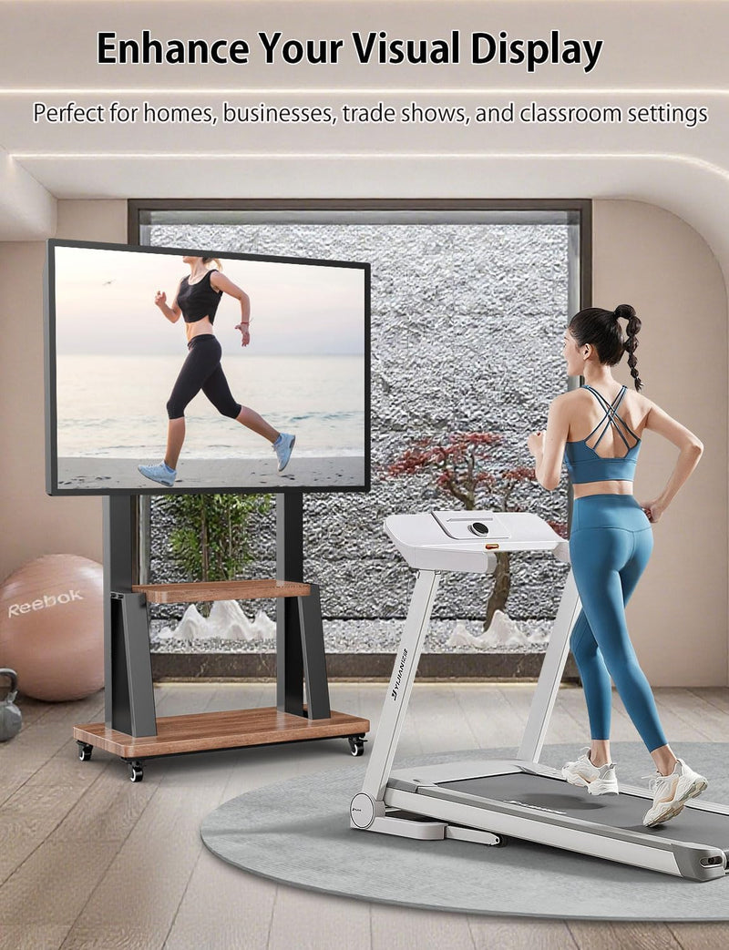 Mobile TV Floor Stand on Wheels for Most