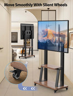 Mobile TV Floor Stand on Wheels for Most