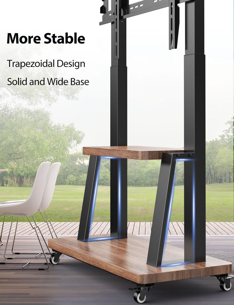 Mobile TV Floor Stand on Wheels for Most