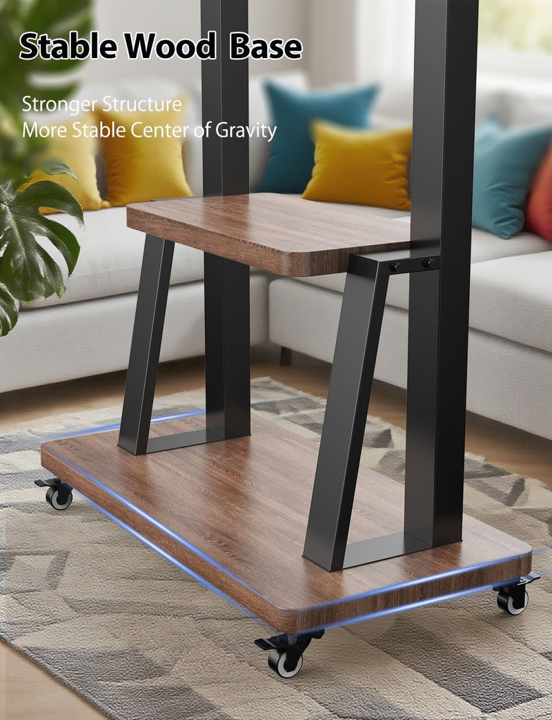 Mobile TV Floor Stand on Wheels for Most