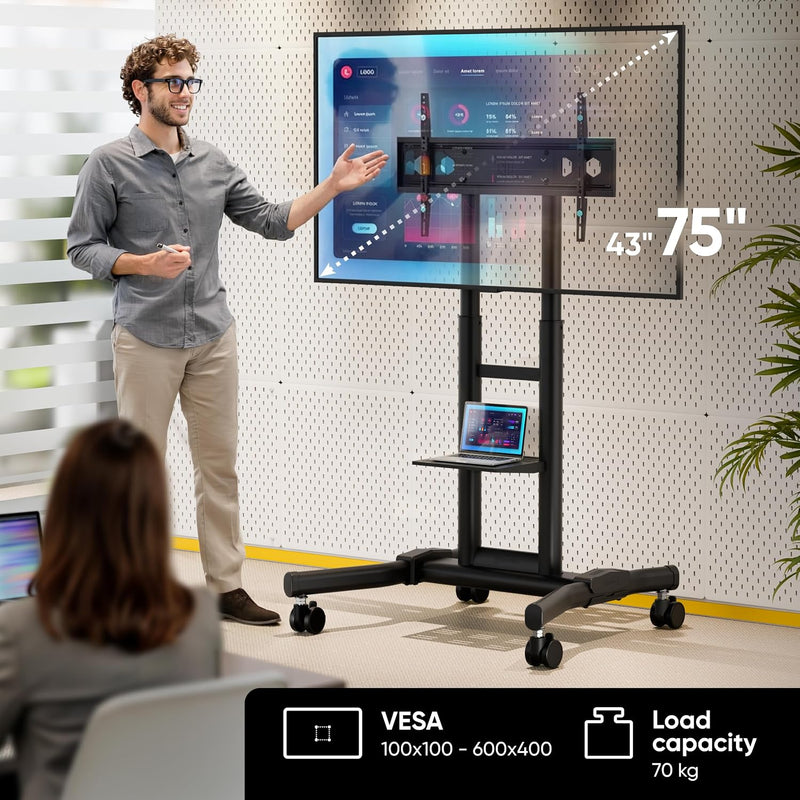 Mobile TV Stand 43- Up to 65