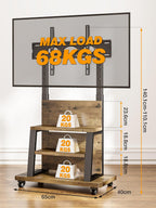 Mobile TV Stand Cabinet for 32-75 Inch Height