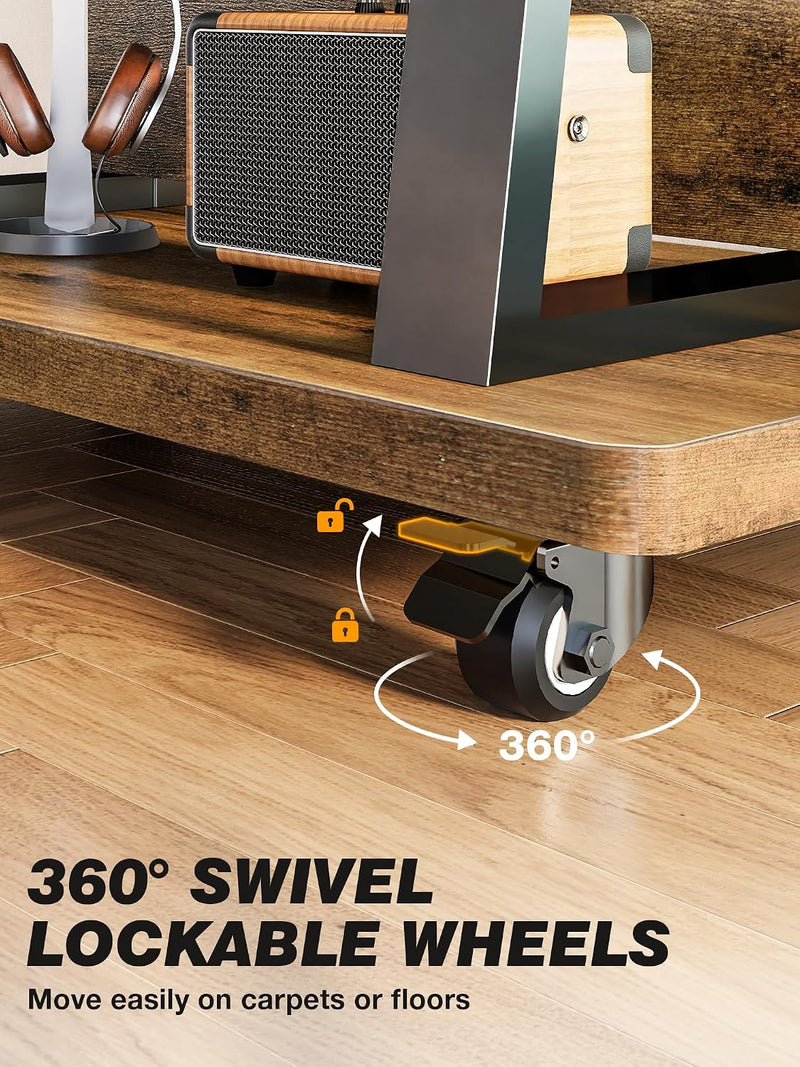 Mobile TV Stand Cabinet for 32-75 Inch Height
