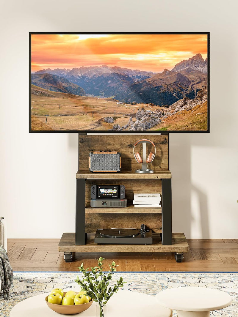 Mobile TV Stand Cabinet for 32-75 Inch Height