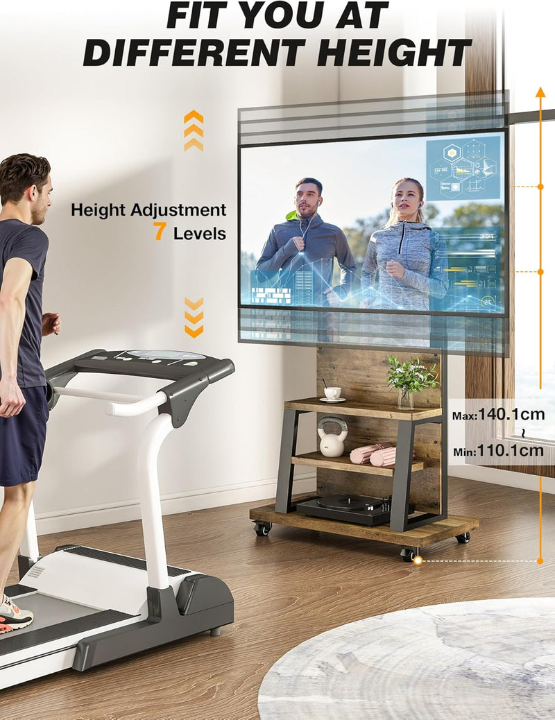 Mobile TV Stand Cabinet for 32-75 Inch Height