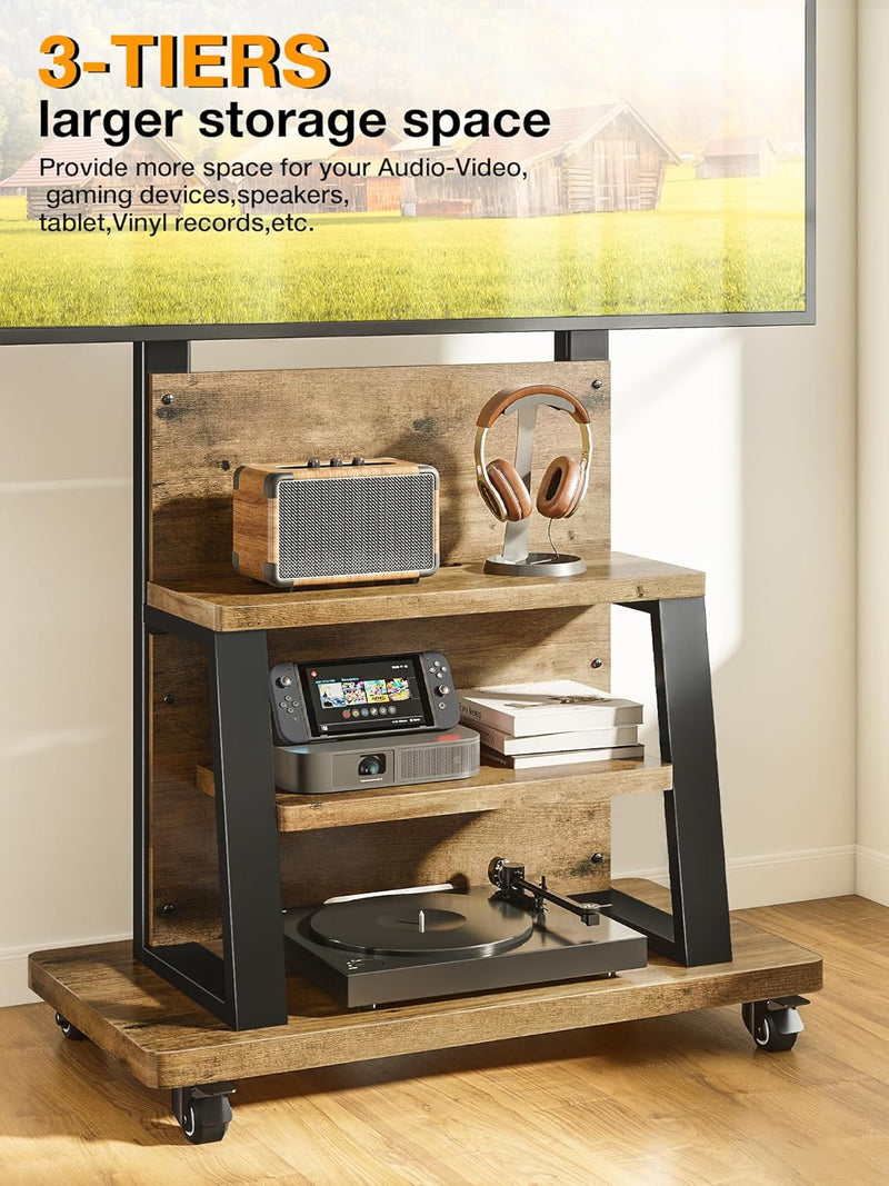 Mobile TV Stand Cabinet for 32-75 Inch Height
